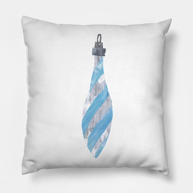 Bauble - Blue north pole Pillow by Babban Gaelg