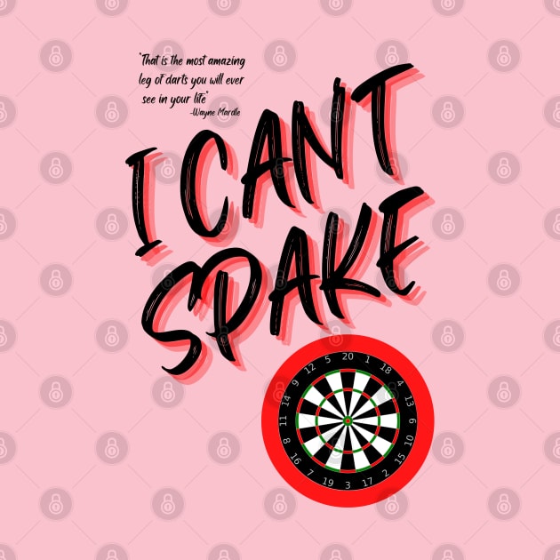 i can't spake wayne mardle commentary black letters by Darts Tees Emporium