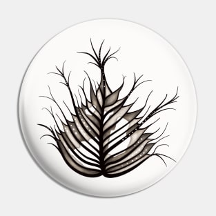 Hairy Leaf Abstract Botanical Art Pin