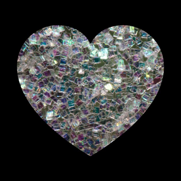 Sparkly silver mosaic glitter Heart faux sparkles love Valentines by PLdesign