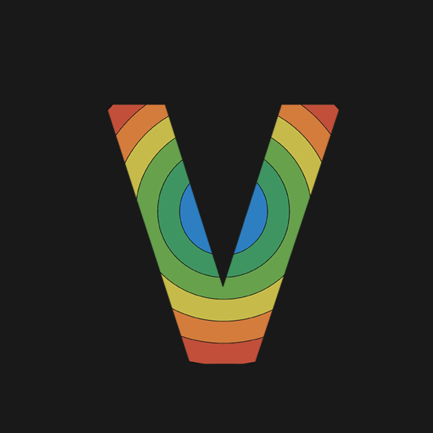 Retro Rainbow 'V' Sticker by marissasiegel