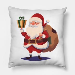 Santa carrying sack of gifts - Christmas Presents X-Mas Xmas Pillow