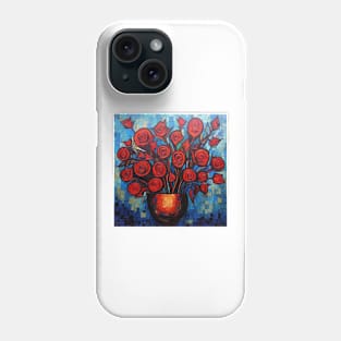 Red Roses Bouquet Mosaic Phone Case