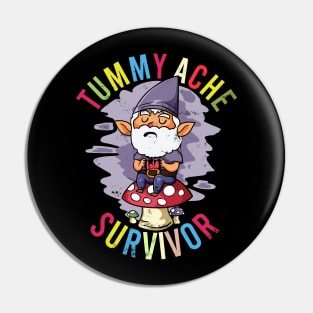 Tummy Ache Survivor Stomach Aches Abdominal Pain Gnome Lover Pin
