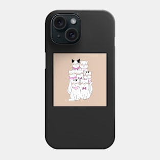 Happy Singing Cat Family Phone Case