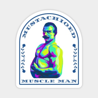 Mustachioed Muscle Man Magnet