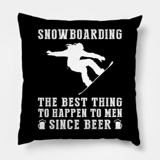 Shred and Sip: 'Snowboarding - Better Than Beer & Wine' Funny Tee Pillow
