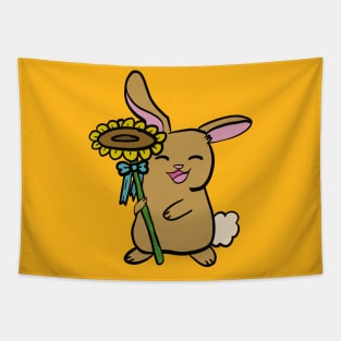 Bunny With Sunflower Tapestry