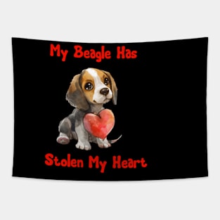 My Beagle Has Stolen My Heart Tapestry