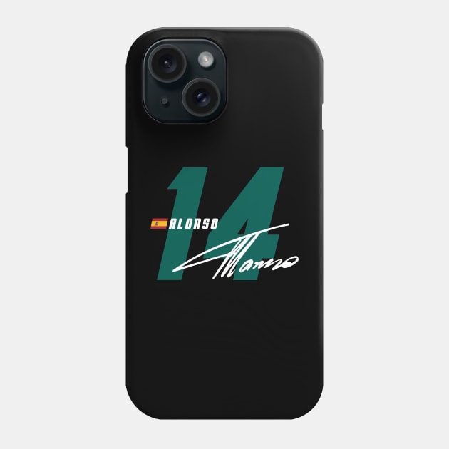 Fernando Alonso 14 Signature Number Phone Case by petrolhead