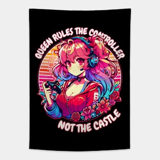 Rule the controller gamer girl Tapestry