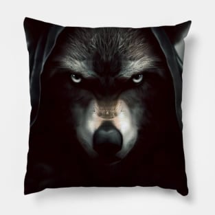 Warrior's Veil: The Masterful Wolf Visage Pillow