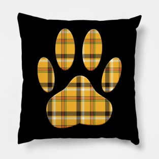 Tartan Dog Paw Print Pillow