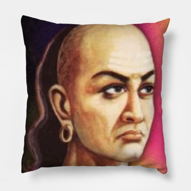 Chanakya Portrait | Chanakya Artwork Pillow by JustLit