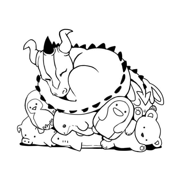 Inktober: Sleeping Dragon Treasure by Shellz-art