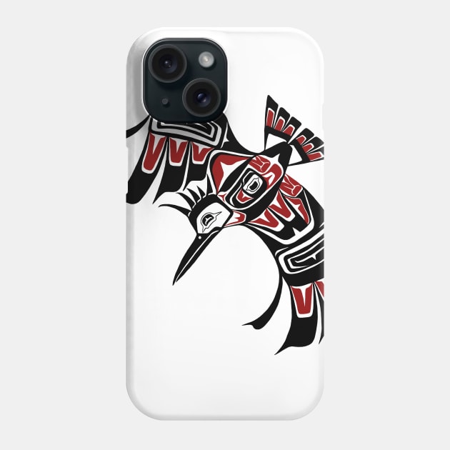 Tlingit style Kingfisher, PNW design Phone Case by Featherlady Studio