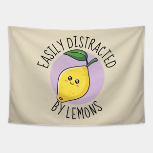 Easily Distracted By Lemons Funny Tapestry