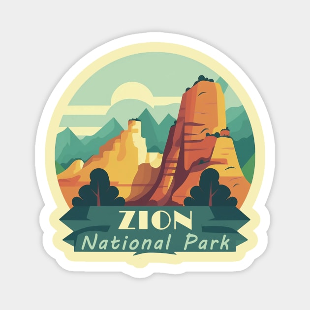 Zion National Park Magnet by GreenMary Design