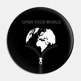 Zipper Open your world Pin