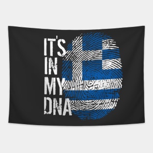 Greece Flag Fingerprint My Story DNA Greek Tapestry