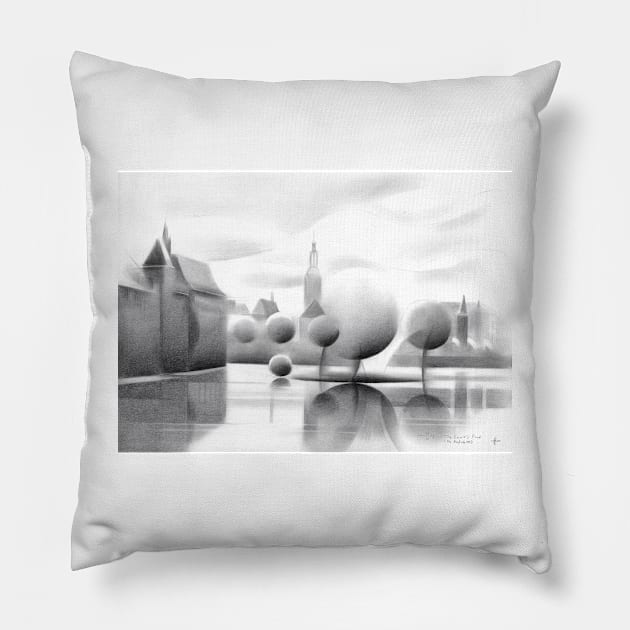 The Court Pond (De Hofvijver) - 07-04-17 Pillow by CorneAkkers