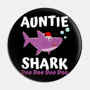 Auntie Shark Premium Christmas Mommy Shark Daddy Shark Pin