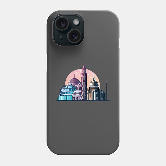 Designs that depict iconic and beautiful buildings from various parts of the world, such as the Eiffel tower, the Taj Mahal, the Colosseum or the Tower of Pisa. Phone Case by maricetak