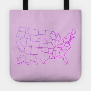 Colorful Gradient USA Map with State Outlines Tote