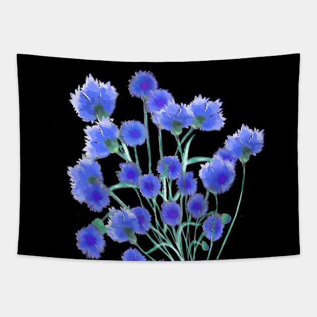 Blue Cornflower Tapestry by Saleire