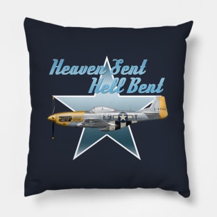 Heaven sent Hell bent P51 Mustang Pillow