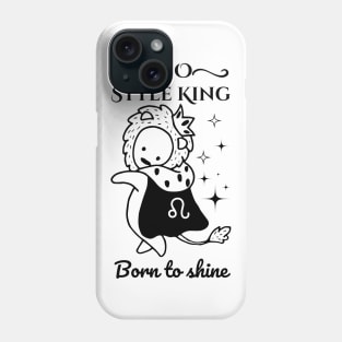 Funny Leo Zodiac Sign - Leo Style King, born to shine - White Phone Case