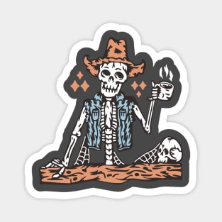 Drinking Skull Cowboy Magnet