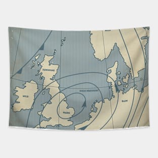 Meteorological Weather map of Europe Tapestry