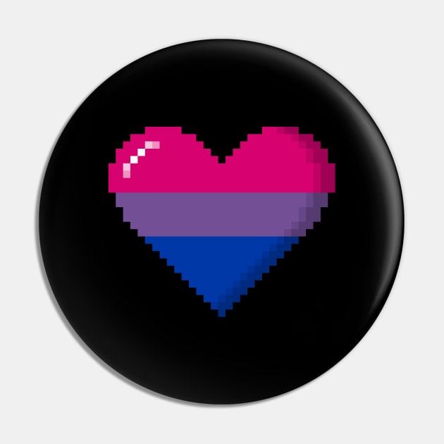 Bisexual Pride Pixel Heart Pin by wheedesign