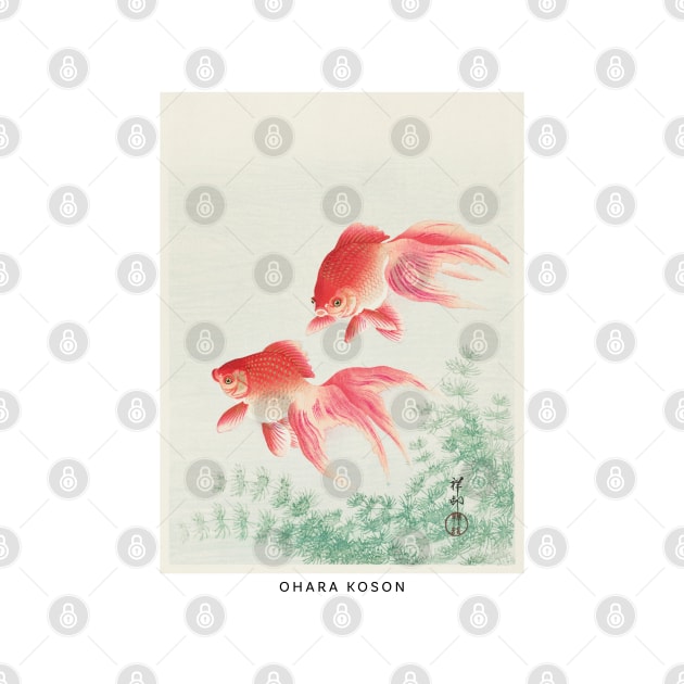 Ohara Koson Goldfish Woodblock Print by VanillaArt