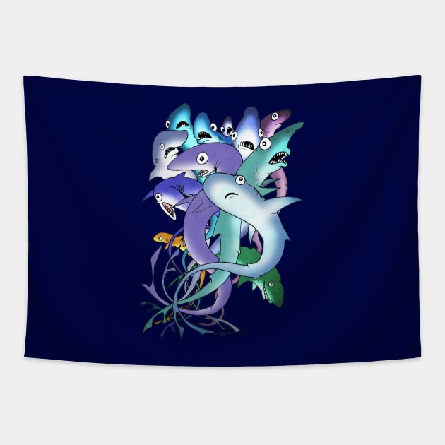 String of Sharks Tapestry by Philip_de_Goya