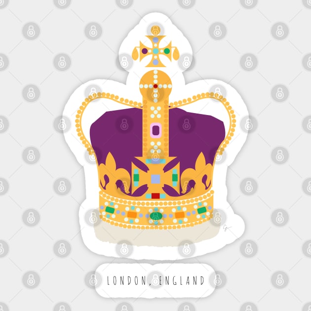 Gold Crown Gem Stickers