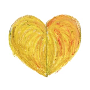 Yellow Heart Drawn With Oil Pastels T-Shirt