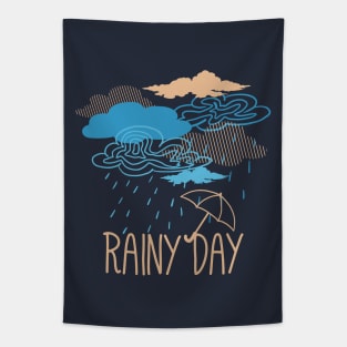 Blue Rainy Day Tapestry