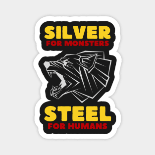 Snarling Wolf - Silver for Monsters - Steel for Humans - Colors - Fantasy Magnet