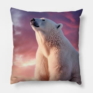Polar Bear Animal Nature Majestic Wild Pillow