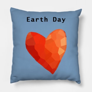 Earth Day Red Heart Pillow