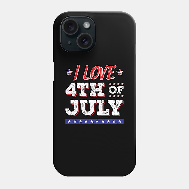 I Love 4th Of July Men Women USA Phone Case by Humbas Fun Shirts