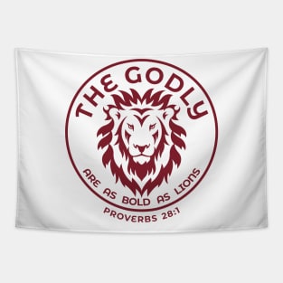 The Godly Are as Bold as Lions Proverbs 28:1 Bible Verse Tapestry