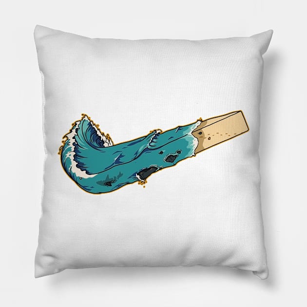 Surfing Beach Wave Arena Pillow by brandonluo