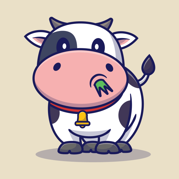 Cute Cow Eating Grass by Catalyst Labs