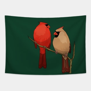 Northern Cardinal Couple Tapestry