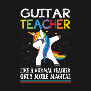 Guitar Dabbing Unicorn Funny Back To School T Shirt Gift T-Shirt