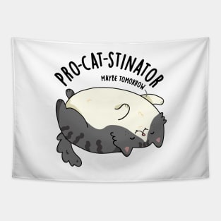 Pro-cat-stinator Funny Fat Cat Pun Tapestry