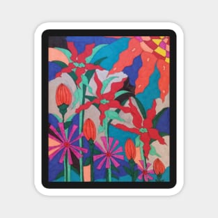 Bohemian Floral Garden Print Magnet